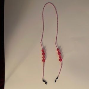 2/15 Eyeglass lanyard pink beads